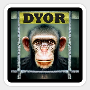 DYOR Protect the Apes Animal Rights Sticker